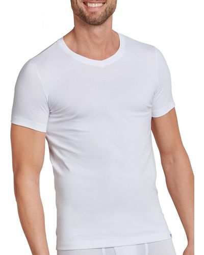 Schiesser Shirt V-Ausschnitt Long Life Cotton - Weiß