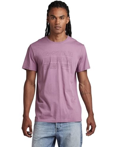 G-Star RAW Originalong Sleeve T-shirt - Purple