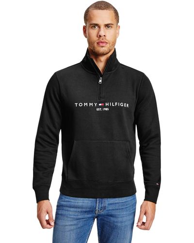 Tommy Hilfiger Tommy Logo Mockneck Pullover Sweater - Zwart