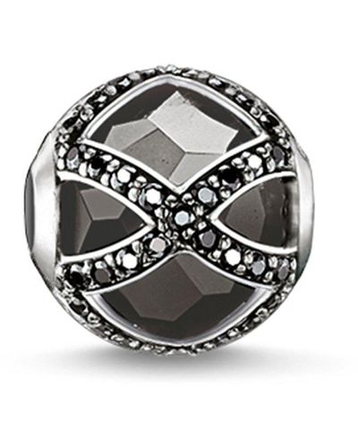 Thomas Sabo S-Bead Maharani Karma Beads Argent Sterling 925 noirci Pavé d'Oxydes de Zirconium noirs Onyx K0131-641-11