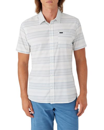 O'neill Sportswear Traveler UPF Traverse Stripe Standard ica Corta Tessuto - Bianco