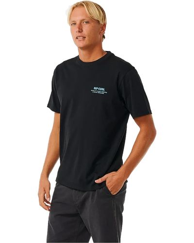 Rip Curl Mens Heritage Ding Repairs Tee T Shirt Top - Black