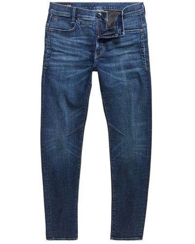 G-Star RAW D-staq 3d Slim Jeans Voor - Blauw