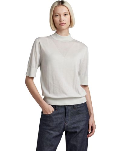 G-Star RAW Core Mock Neck Knitted Pullover - Gris