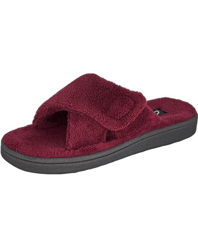Clarks Plush Comfy Terry Lining - Indoor Outdoor House Slippers For - Rood