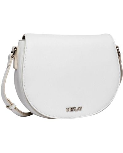 Replay Women's Shoulder Bag Made Of Faux Leather - White