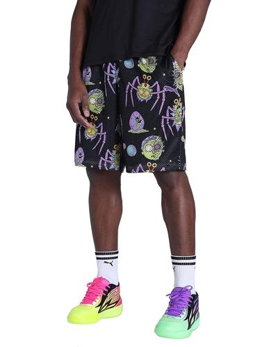 PUMA Shorts da basket stampati x Rick and Morty da - Nero