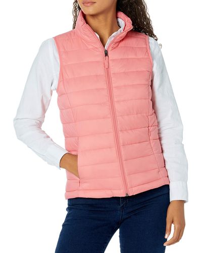 Amazon Essentials Gilet rembourré léger et imperméable Outerwear-Vests - Rose