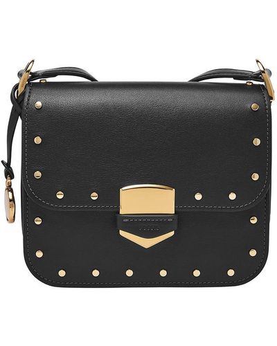 Fossil Flap Crossbody für Lennox weich Rindsleder - Schwarz