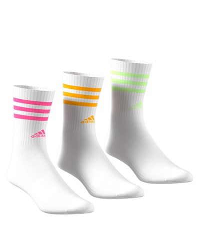 adidas 3-Stripes Cushioned Crew Socks 3 Pairs Calzini - Bianco