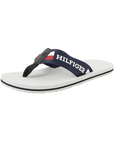 Tommy Hilfiger Nen Corporate Monotype Beach Sandal Flip Flop - Zwart