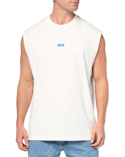 HUGO Small Logo Block Muscle Tank T-shirt - White