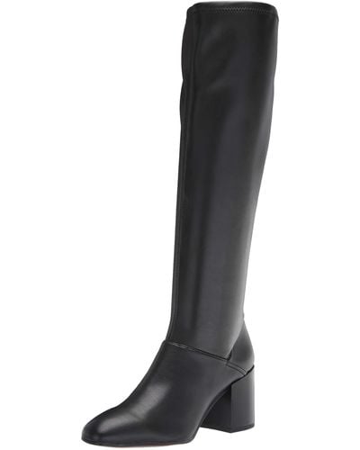Franco Sarto S Tribute Knee High Heeled Boot Black Leather 6.5 M