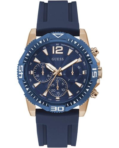 Guess Gw0211g4 Rose Gold Stainless Steel Quartz Casual - Blue