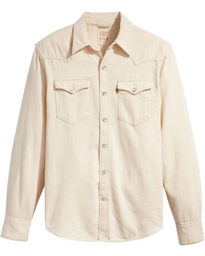 Levi's Barstow Western Standard Woven Shirts Voor - Naturel