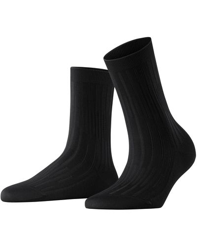 FALKE Socken Dash Rib W SO Viskose einfarbig 1 Paar - Schwarz