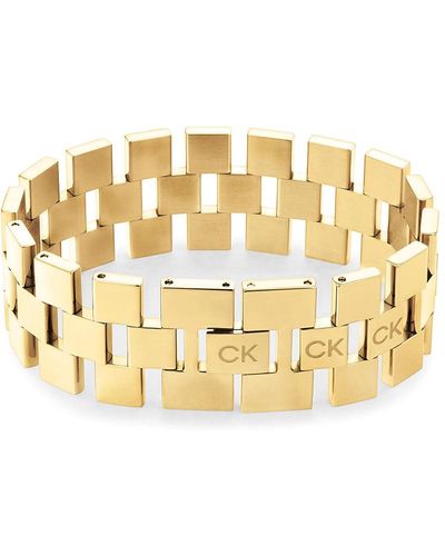 Calvin Klein Geometric Collectie Link Armband - 35000244, Eén Maat, Roestvrij Staal, Geen Edelsteen - Metallic
