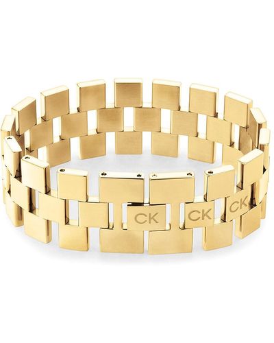 Calvin Klein Pulsera de eslabones para Mujer,Oro,Talla Única - Metálico