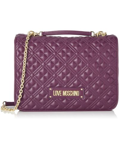 Love Moschino Borsa Quilted Pu Viola Shoulder Bag - Purple