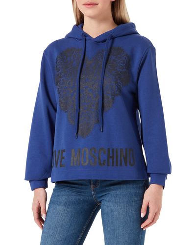 Love Moschino S Hooded Sweatshirt - Blau