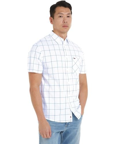 Tommy Hilfiger Tjm Reg Check Poplin SS Shirt DM0DM18967 Camicie Casual - Bianco
