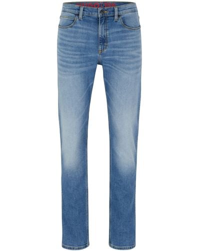 HUGO S 708 Slim-fit Jeans In Blue Comfort-stretch Denim
