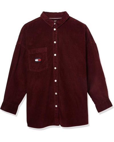Tommy Hilfiger Tommy Jeans Tjw Corduroy Overshirt Woven Tops - Purple