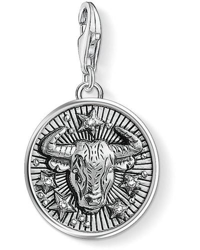Thomas Sabo Charm Pendant Zodiac Sign Taurus Charm Club 925 Sterling Silver 1641-643-21 - Metallic