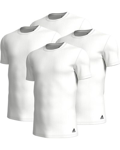 adidas Poloshirt Crew Neck T-Shirt (4PK) (Packung, 4-tlg., 4er-Pack) - Weiß