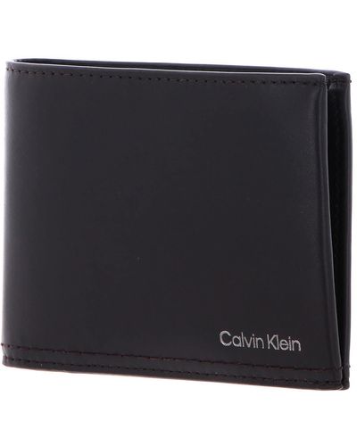 Calvin Klein Duo Stitch Bifold 5CC W/Coin Dark Brown - Multicolore