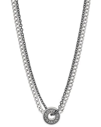 Emporio Armani Halskette aus silbernem Edelstahl - Mettallic