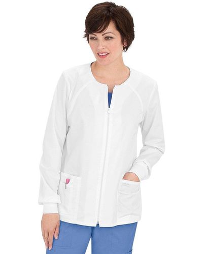 CHEROKEE Zip Front Scrub Jackets For - White