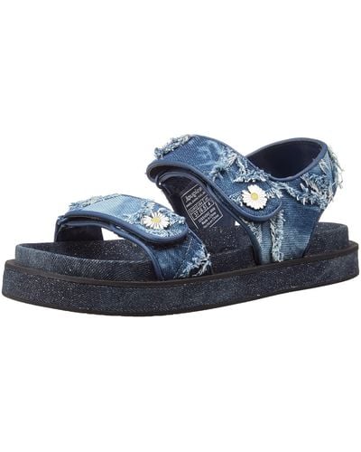 Desigual Shoes Denim Flat Sandal - Blauw