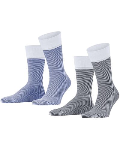 Esprit Socken Allover Stripe 2-Pack M SO Baumwolle gemustert 2 Paar - Blau