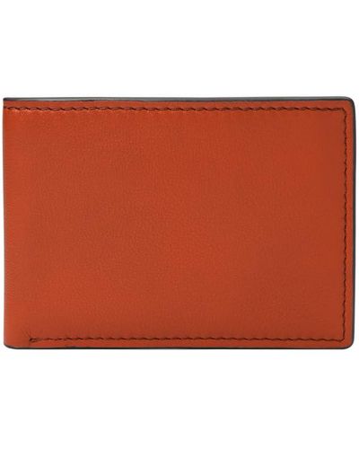 Fossil Steven Leather Front Pocket Wallet-bifold - Red