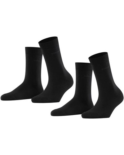 Esprit Socken Basic Easy 2-Pack W SO Baumwolle einfarbig 1 Paar - Schwarz