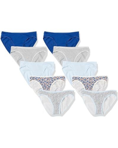 Amazon Essentials Ropa Interior Tipo Bikini de Algodón Mujer - Azul