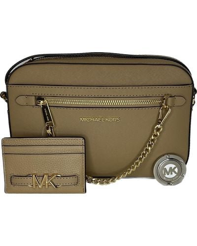Michael Kors Jet Set Large Chain Crossbody Bag Bundled With With Sm Tz Coinpouch Wallet Purse Hook - Green