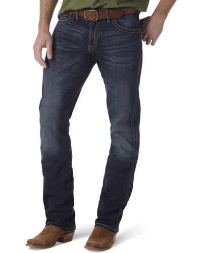 Wrangler Mens 20x Slim Fit Straight Leg Jeans - Blue
