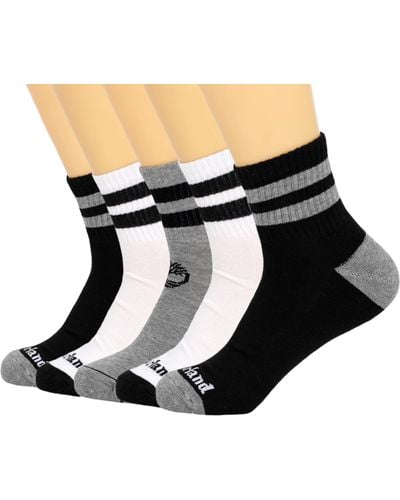 Timberland Gepolsterte Performance Work Athletic Quarter Length 5 Paar Socken für mit Fußgewölbeunterstützung - Schwarz