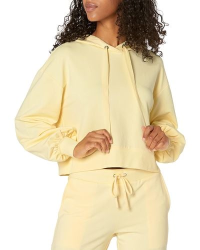 The Drop Mayla Supersoft Stretch Cropped Hoodie - Yellow
