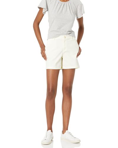 Amazon Essentials Mid-rise Slim 5-inch Inseam Khaki Shorts - White