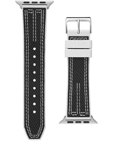 Guess Schwarzes und weißes gewebtes 42-45 mm Armband für Apple Watch