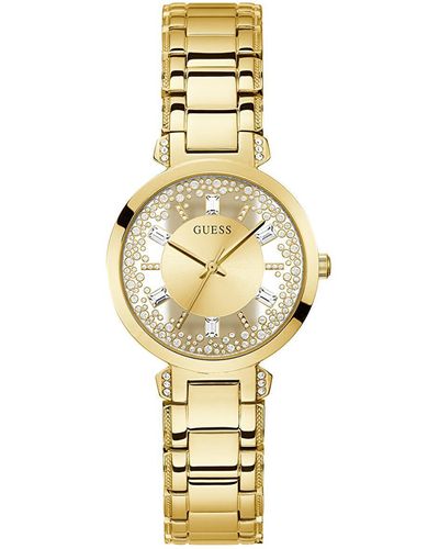 Guess Watches Ladies Crystal Clear S Analogue Quartz Watch With Stainless Steel Bracelet Gw0470l2 - Metallic