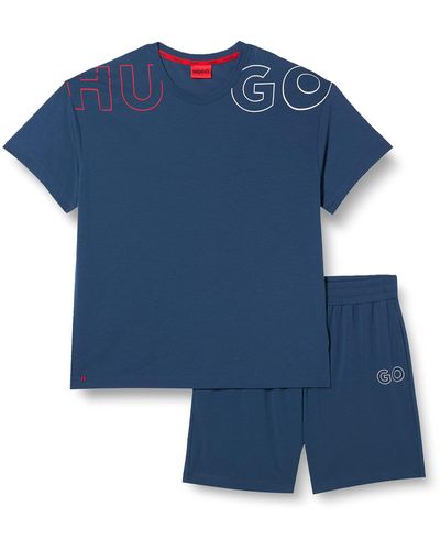 HUGO Tagged Short Set Pyjama - Blue