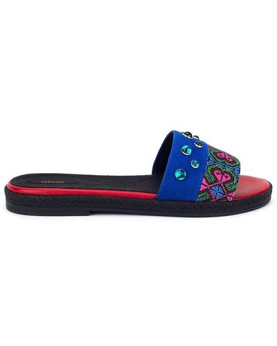 Geox D Kolleen H Royal Multicoloured Slip On Sandals Uk 6/eu 39 - Blue