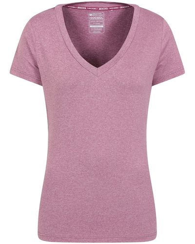 Mountain Warehouse Shirt Vitality à col en V - Léger et Respirant - évacue Fortement la Transpiration - Facile d'entretien - pour - Rose