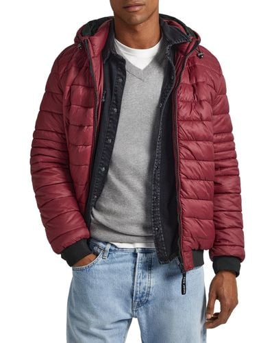 Pepe Jeans Billy Puffer Jas Voor - Rood