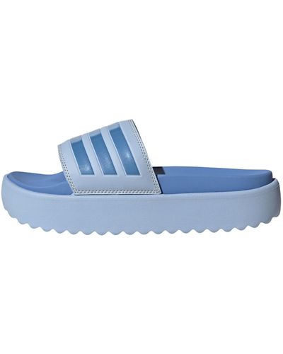 adidas Adilette Platform Slides - Blauw