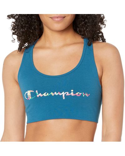 Champion , Authentic, Moderate Support, Classic Sports Bra For - Blue
